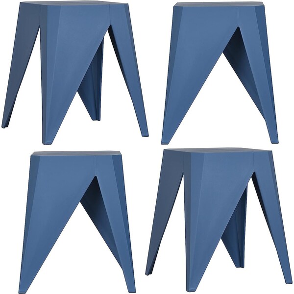 Isl Furnishings InterSpaceLiving Zuho Multi-USe Stool, Grey Blue, 4PK BS23DC-4PK-PP09 - main